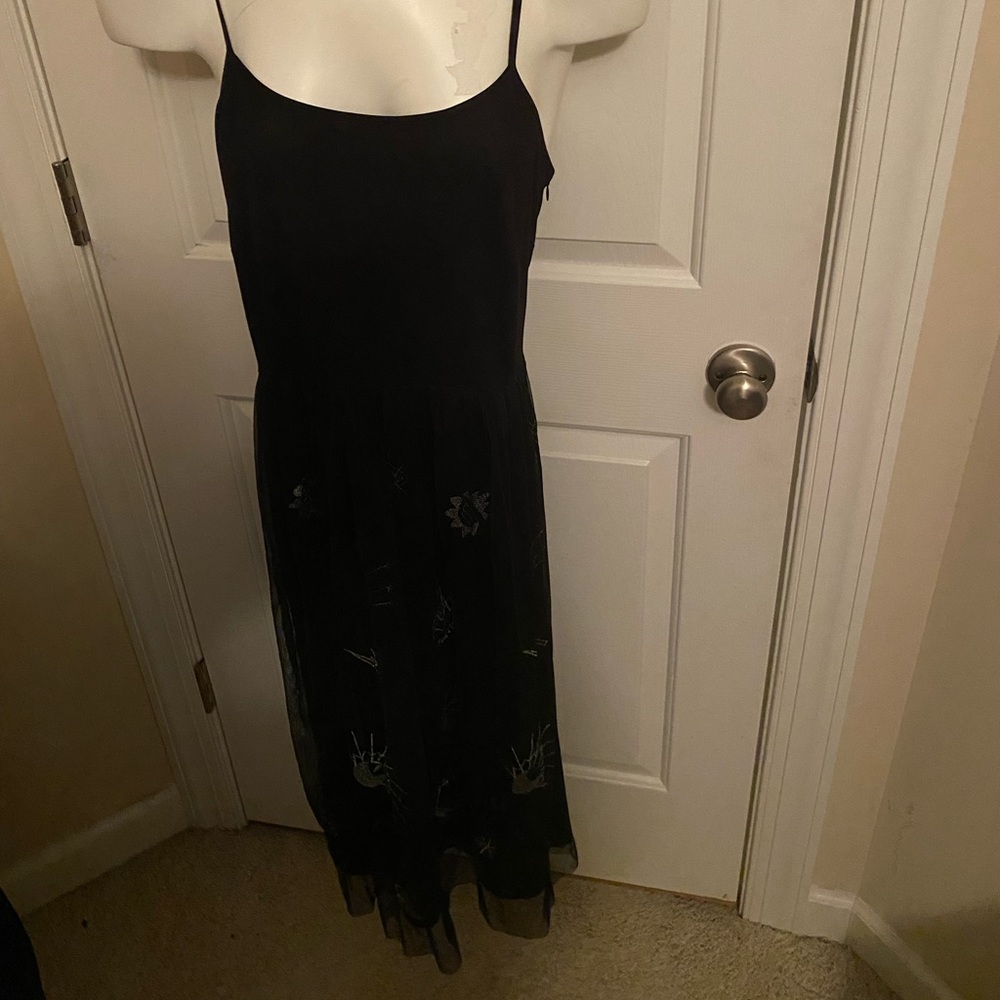 "BONGO" Black Med Spaghetti strap dress - Halloween witch costume dark NWT